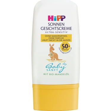 Hipp Babysanft Güneş Koruyucu Yüz Kremi 30 Ml 50+ SPF Hassas Ciltler İçin Organik Badem Yağı