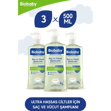 Bioxcin Ultra Hassas Saç ve Vücut Bebek Şampuanı 500 ml Prebiyotik Alman Papatyası 3 Al 2