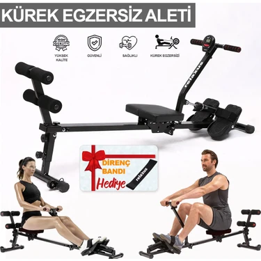 Relaxus Hidrolik Katlanabilir Kürek Çekme Aleti Gösterge Ev Kardiyo Tüm Vücut Egzersiz Direnç
