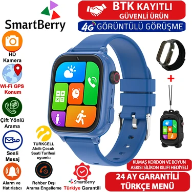 SmartBerry Z53 Görüntülü Görüşme Gps Wıfı Net Konum Gizli Dinleme Akıllı Çocuk Takip Saati Sim