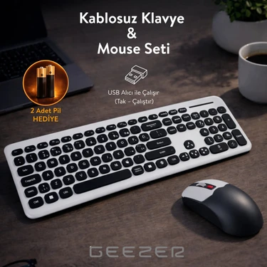 Geezer Soft Touch Kablosuz Klavye Mouse Set Siyah