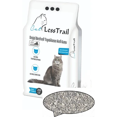 Less Trail Aktif Karbon Kedi Kumu 20 lt İnce Tane Eko Topaklanan Koku Önleyici