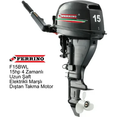 Ferrino 15 Hp 4T Dıştan Takma Motor (Model:F15BWL) Uzun Şaft