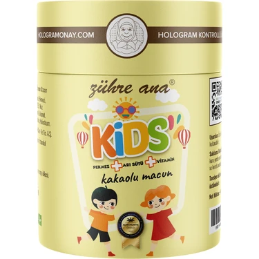 Zühre Ana Kids Arı Sütü Pekmez Bal ve Vitamin Katkılı Kakaolu Macun 240