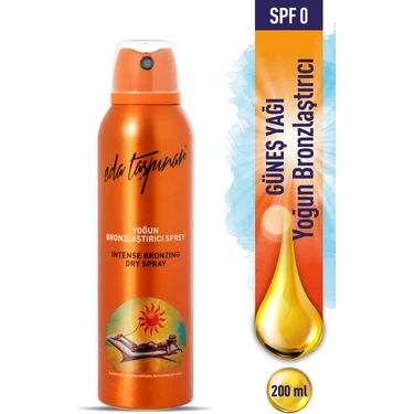 Eda Taşpınar SPF 0, Aerosol Sprey, Kolayca Sürülebilen, Yoğun Bronzlaştırıcı Yağ,! Buğday & Koyu