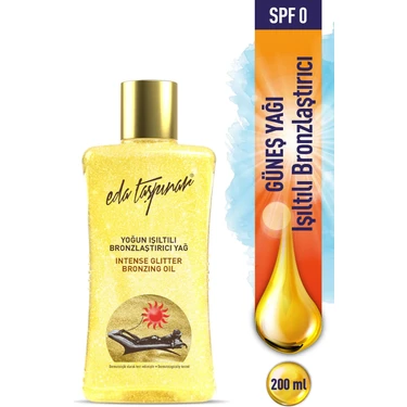 Eda Taşpınar 200 ml Yoğun Işıltılı Bronzlaştırıcı Yağ  Suya Dayanıklı Bronzluk