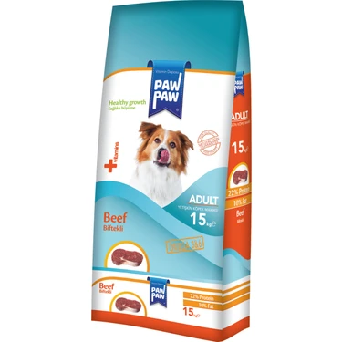 Pawpaw Erişkin Köpek Maması 15 kg Biftek Aromalı Zengin Protein Kaynağı ile Sağlıklı