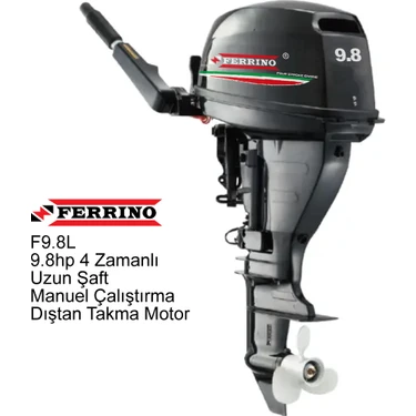 Ferrino 9.8 Hp 4T Dıştan Takma Motor (Model:F9.8BWL) Uzun Şaft