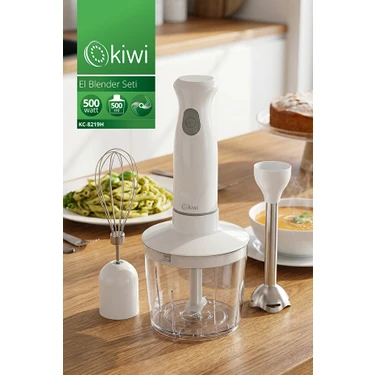 Kiwi KC-8219H Paslanmaz Çelik Bıçaklı El Blender