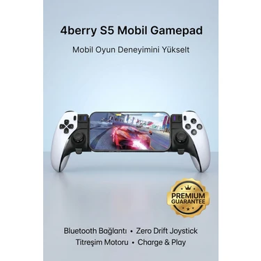 4Berry S5 Mobil Oyun Kolu & Gamepad Dönüştürücü - Android, Ios, Pc Uyumlu - Type-C Bağlantı &
