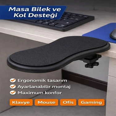 Dexmon Ayarlanabilir Masa Sandalye Kol Dirsek Dayama Pedi Desteği Aparatı Klavye