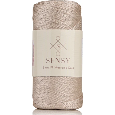 Sensy Premium Polyester Makrome İpi 200 gr Sütlü Kahve Renkli 2 mm Kalınlığında Dayanıklı