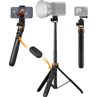 K&f Concept 175CM Bluetooth Selfie Çubuğu & Tripod (1/4'' Evrensel Bağlantı