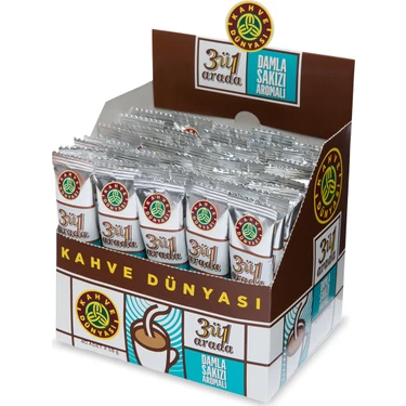 Kahve Dünyası 3’ü 1 Arada 40'lı Paket Damla Sakızı Aromalı Tek İçimlik Kahve