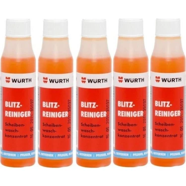 Würth 32 ml Konsantre Cam Temizleme Sabunu 5 Adet Portakal Renkli Kolay Uygulama ve Etkili