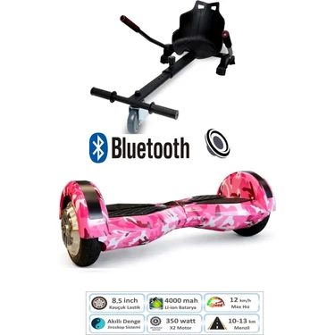 Citymate Smart Balance Elektrikli Kaykay Hoverboard 8.5 Inch + Hoverkart Set Akıllı Dengeli Ledli