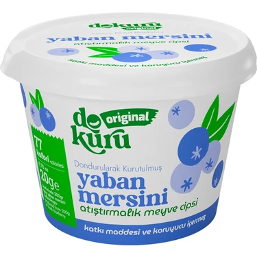 Dokuru Original Yaban Mersini Atıştırmalık Meyve Cipsi - Dondurularak Kurutulmuş Yaban Mersini -