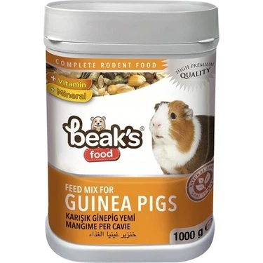 Beak's Karışık Gine Pig Yemi Vitamin ve Mineral Destekli 1000 Gr Doğal