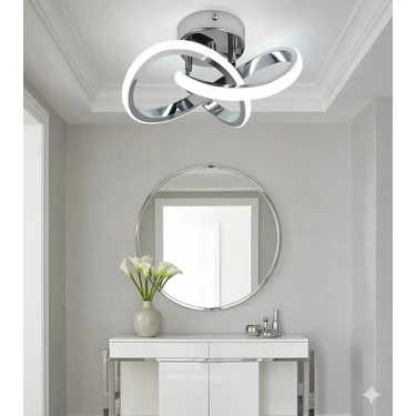 Lzy Avize Store Kar Çiçeği Krom Plafonyer Avize – Modern Salon, Mutfak, Çocuk Odası ve Antre