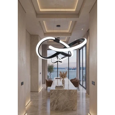 Lzy Avize Store Kar Çiçeği Siyah Sarkıt Avize – Modern Salon, Mutfak, Çocuk Odası ve Antre