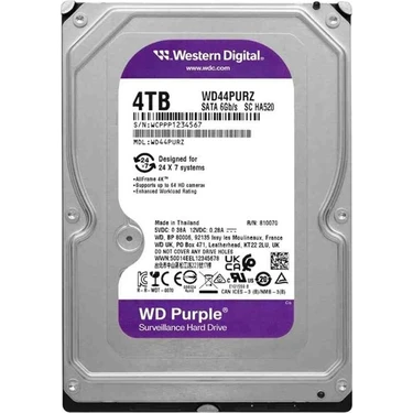 Wd Purple 4tb 5400RPM 128MB -WD44PURZ Fiyatı - Taksit Seçenekleri
