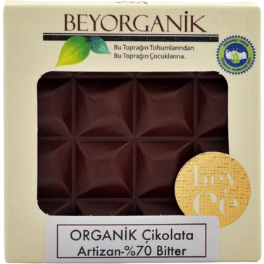 Beyorganik Organik Artizan Çikolata %70 Bitter 40 gr Tebrik Temalı Lezzetli