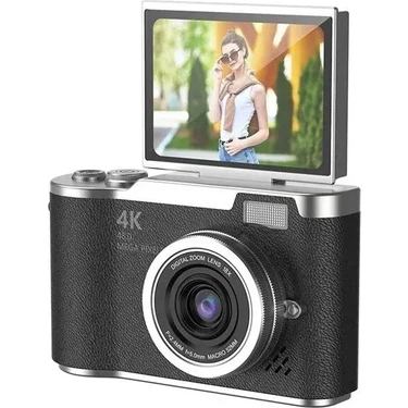 Vothoon 4K Dijital Retro Video Kamera 48MP 18X Zoom Flaşlı (32GB) Kart Dijital Vlog Fotoğraf