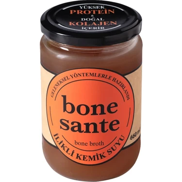 Bone Sante 660 ml İlikli Kemik Suyu Doğal İçerik ile Sağlıklı ve Pratik Kullanım