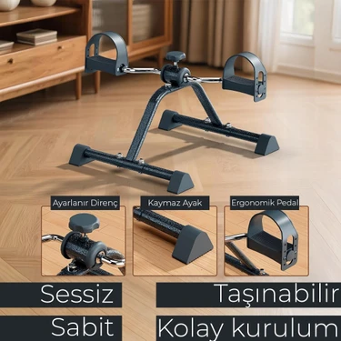 Relaxus Mini Pedal Egzersiz Kondisyon Bisikleti Taşınabilir Dirençli Ev Aleti El ve Ayak Pedallı