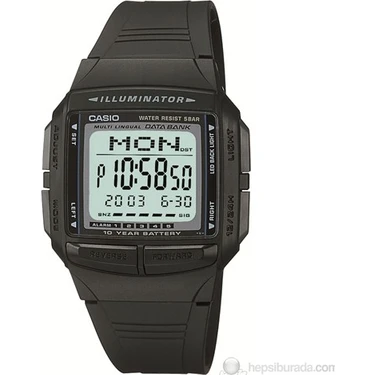 Casio DB-36-1AVDF Databank Erkek Kol Saati Siyah Silikon Kordonlu Suya Dayanıklı 5