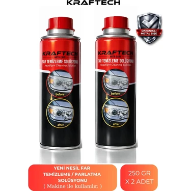 Kraftech Yeni Nesil Premium I Buharlı Far Temizleme Sıvısı Ve Parlatma Solüsyonu I Kloroform Uyumlu