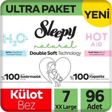 Sleepy Natural Double Soft Ultra Paket Külot Bez 7 Numara Xxlarge 96