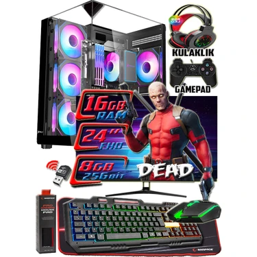 Warbox Dead 24" Monitör I5 6500 16GB Ddr4 Ram 256GB SSD 250GB HDD RX580 Ddr5-8gb E.kartı Gaming