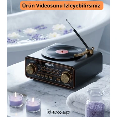 Dexxony MD-1320BT Retro Pikap Tasarımlı Şarjlı Bluetooth Hoparlör - Nostaljik Fm Radyo, Ahşap