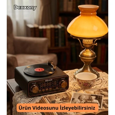 Dexxony Plakçalar Tasarımlı Radyo Mini Bluetooth Hoparlör Antika Görünümlü  Nostaljik Fm