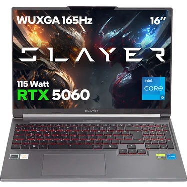 Game Garaj Slayer X5T-5060 C8 Intel Core I5 14450HX 16GB Ram 500GB SSD RTX5060 16" 165Hz IPS Wuxga