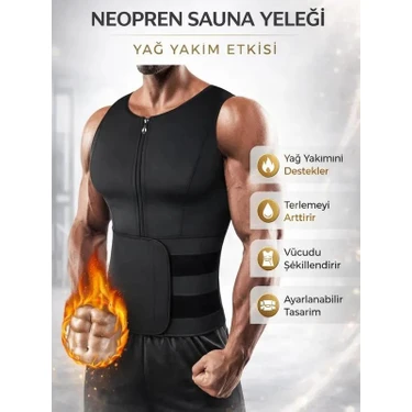 Ankaflex Vücut Şekillendirici Termoform Yelek Terleme Bel Sırt Karın Spor Korsesi Fermuarlı Sauna