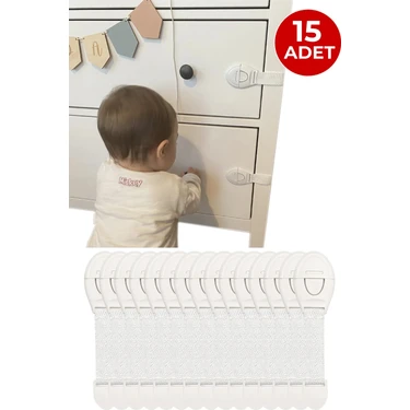 Ketbox Bebek Çocuk Güvenlik Kilidi | Vidalama Gerektirmez | Çekmece Dolap Beyaz Eşya Kilidi | Çift