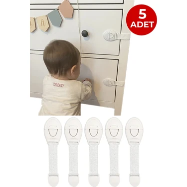 Ketbox Bebek Çocuk Güvenlik Kilidi | Vidalama Gerektirmez | Çekmece Dolap Beyaz Eşya Kilidi | Çift