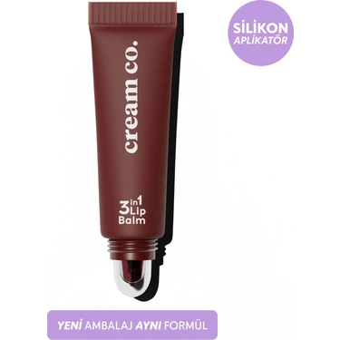 Cream Co. Nemlendirici Parlatıcı 3in1 Lip Balm | Dudak Bakım | Black Cherry Bordo | Hyaluronik Asit