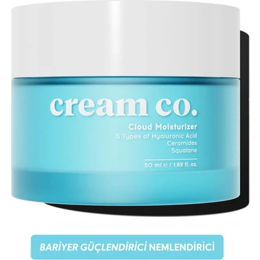 Cream Co. Su Bazlı Bariyer Onarıcı Cloud Moisturizer Yatıştırıcı Nemlendirici Yüz Kremi 50 ML Tüm