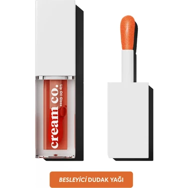 Cream Co. Dudak Parlatıcısı Nemlendirici Besleyici Lip Oil Gloss | Dudak Yağı | Çarkıfelek Aromalı