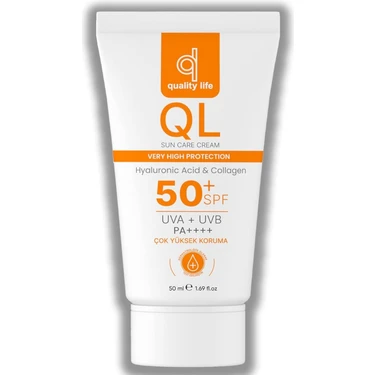 TeknoKapsül Quality Life Ql Yüz Güneş Kremi 50+ Spf Hyaluronik Asit ve  50 ml Uva + Uvb Çok Yüksek