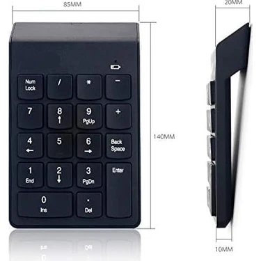 TeknoKapsül AL-2021 USB Numpad Keypad Kablosuz Numerik Klavye USB Numaratör Tuş