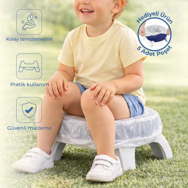 Babyjem Portatif Katlanabilir Lazımlık Indigo Mavi New