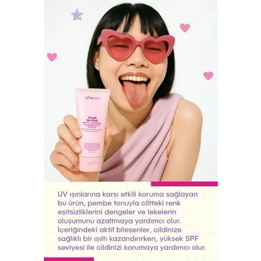TeknoKapsül She Vec Crush On Pink - Spf 50+ Leke Karşıtı ve Ton Eşitleyici Pembe Güneş
