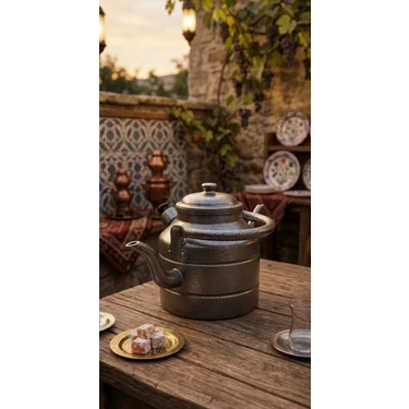 Yıldırım Kitchen Çift Taraflı -Kampçı, Avcı, Osmanlı, Muhabbet- Çaydanlık Büyük
