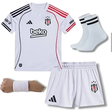 Alaturka Mix Beşiktâş' 2025/2026 Yeni Sezon Deplasman Beyaz Çocuk Forması 4'lü