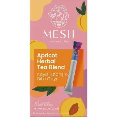 Mesh Stick Kayısı Form Bitki Çayı – Doğal, Şeker Ilavesiz, Katkısız