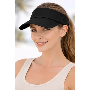 Siyah Unisex Uv Korumalı Tenis Şapkası – Ayarlanabilir Cırt